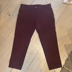 Lululemon Men's Burgundy Pants. Size 38